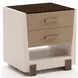 Counter Balance Chocolate Koto and Cloud 2 Drawer Small Nightstand with Glass Top
