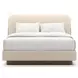 Fleur Ivory and Porcini Upholstered Queen Panel Bed