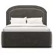 Wanderlust Pewter and Seal Skin Upholstered Queen Panel Bed