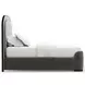 Wanderlust Pewter and Seal Skin Upholstered Queen Panel Bed