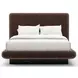 Overlap Dark Taupe Upholstered Queen Panel Bed