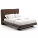 Overlap Dark Taupe Upholstered Queen Panel Bed