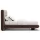 Overlap Dark Taupe Upholstered Queen Panel Bed