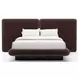 Overlap Dark Taupe Upholstered Queen 2 Panel Bed