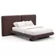 Overlap Dark Taupe Upholstered Queen 2 Panel Bed