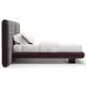 Overlap Dark Taupe Upholstered Queen 2 Panel Bed