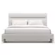 Counter Balance Oatmeal King Upholstered Panel Bed