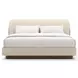 Fleur Ivory and Porcini Upholstered King Panel Bed