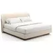 Fleur Ivory and Porcini Upholstered King Panel Bed
