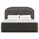 Wanderlust Pewter and Seal Skin Upholstered King Panel Bed