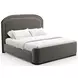 Wanderlust Pewter and Seal Skin Upholstered King Panel Bed