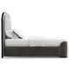Wanderlust Pewter and Seal Skin Upholstered King Panel Bed