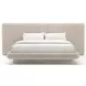 Overlap Ivory Upholstered King 2 Panel Bed
