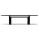 Overlap Piano Black and Nero Marquina 112" Rectangular Dining Table