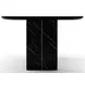 Overlap Piano Black and Nero Marquina 112" Rectangular Dining Table