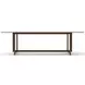 Wish You Were Here New Natural Walnut and Smoked Bronze Glass Top 84" Rectangular Dining Table