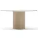Rhythm Sun Drenched Oak and Travertine 58" Round Dining Table