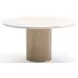 Rhythm Sun Drenched Oak and Travertine 58" Round Dining Table