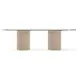 Rhythm Sun Drenched Oak and Clear Glass Top 106" Oval Dining Table