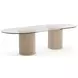 Rhythm Sun Drenched Oak and Clear Glass Top 106" Oval Dining Table