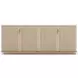 Rhythm Sun Drenched Oak and Neutral Metallic 4 Door Sideboard with Travertine Top