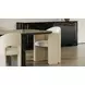 Overlap Piano Black and Nero Marquina 112" Rectangular Dining Table