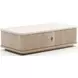 Rhythm Sun Drenched Oak and Neutral Metallic Rectangular Occasional Table Set with Travertine Top