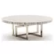 Wish You Were Here Sandstone and Whisper of Gold 48" Round Cocktail Table