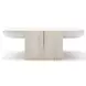 Overlap Latte and Travertine Rectangular Cocktail Table