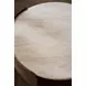 Fleur Porcini and Travertine Round Cocktail Table