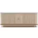 Rhythm Sun Drenched Oak and Neutral Metallic Square Cocktail Table with Travertine Top