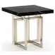 Wish You Were Here Black Marble and Whisper of Gold Square Side Table