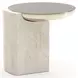 Overlap Travertine and Whisper of Gold Round Side Table