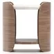 Fleur Porcini and Travertine Round Side Table