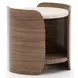 Fleur Porcini and Travertine Round Side Table