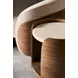 Fleur Porcini and Travertine Round Side Table