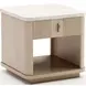 Rhythm Sun Drenched Oak and Neutral Metallic Rectangular Occasional Table Set with Travertine Top