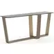 Counter Balance Brushed Gold and Smoked Bronze Glass Top Console Table