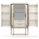 Wish You Were Here Sandstone and Whisper of Gold 2 Door Bar Cabinet
