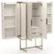Wish You Were Here Sandstone and Whisper of Gold 2 Door Bar Cabinet