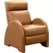 Clair Pretty G Yellow Brown Leather Push Thru The Arms Recliner