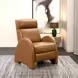 Clair Pretty G Yellow Brown Leather Push Thru The Arms Recliner