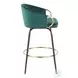 Claire Black Metal And Emerald Green Velvet With Gold Metal Accent Swivel Counter Height Stool Set Of 2