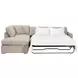 Clara Gray 112" Slim Arm Sleeper Queen LAF Sectional