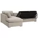 Clara Gray 112" Slim Arm Sleeper Queen LAF Sectional