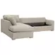 Clara Gray 112" Slim Arm Sleeper Queen LAF Sectional