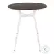 Clara Vintage White Metal And Espresso Bamboo Round Dinette Table
