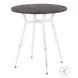 Clara Vintage White Metal And Espresso Bamboo Round Dinette Table