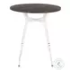Clara Vintage White Metal And Espresso Bamboo Round Dinette Table