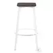 Clara Vintage White Metal And Espresso Bamboo Bar Stool Set Of 2
